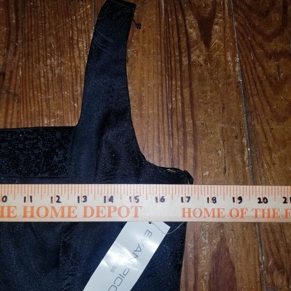 NWT Evan Picone Women's Black Fit & Flare A-Line Square Neck Dress Size 8 - Picture 7 of 8